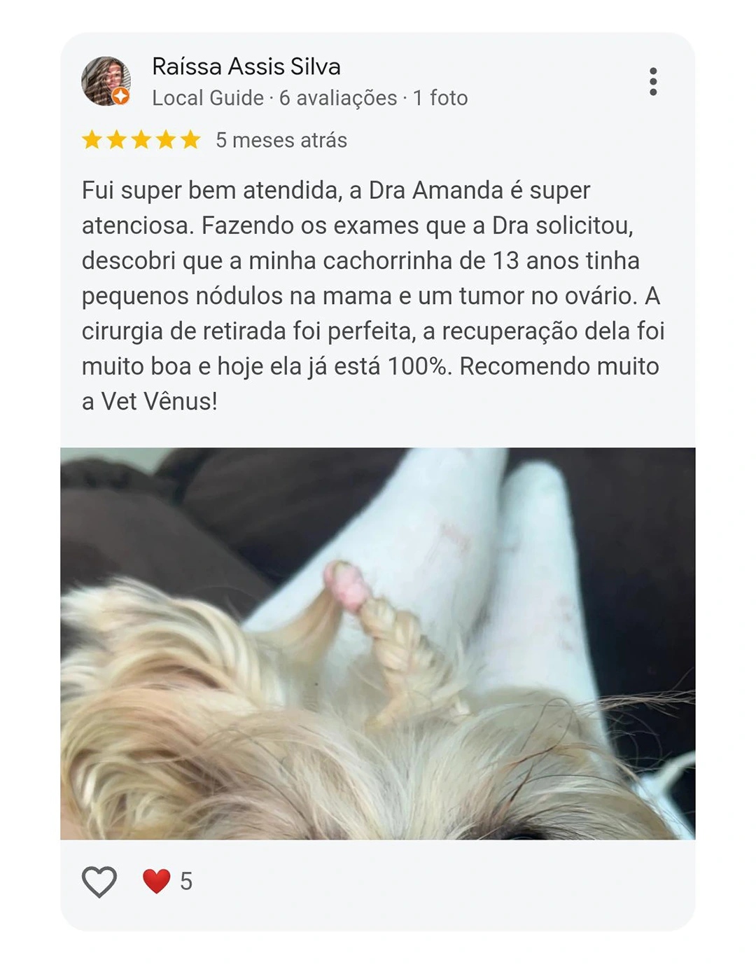 Avaliação de cliente